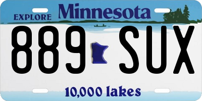 MN license plate 889SUX