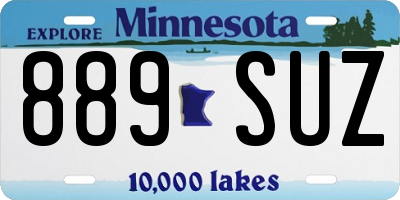 MN license plate 889SUZ