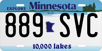 MN license plate 889SVC