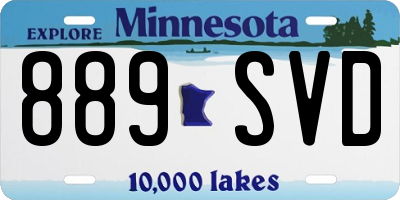 MN license plate 889SVD