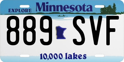 MN license plate 889SVF
