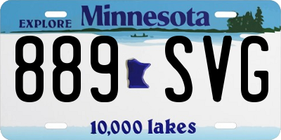 MN license plate 889SVG