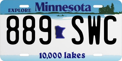 MN license plate 889SWC