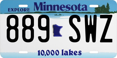 MN license plate 889SWZ