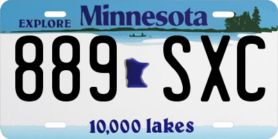 MN license plate 889SXC