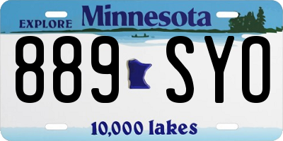 MN license plate 889SYO