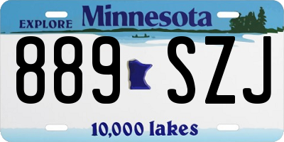 MN license plate 889SZJ