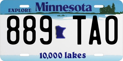 MN license plate 889TAO