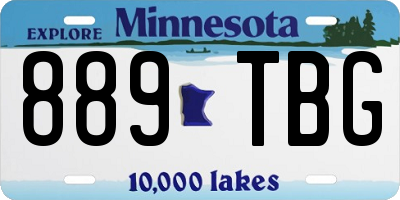MN license plate 889TBG