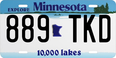 MN license plate 889TKD