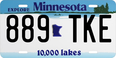 MN license plate 889TKE
