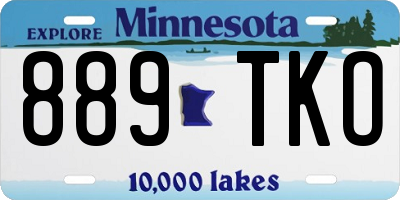MN license plate 889TKO