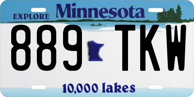 MN license plate 889TKW