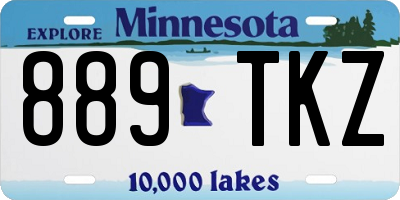 MN license plate 889TKZ