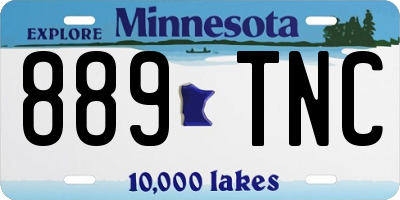 MN license plate 889TNC