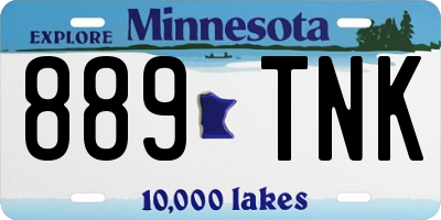 MN license plate 889TNK