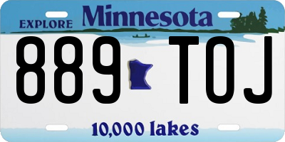 MN license plate 889TOJ