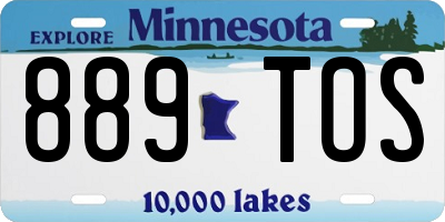 MN license plate 889TOS