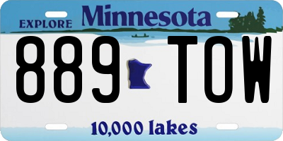 MN license plate 889TOW