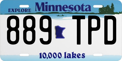 MN license plate 889TPD