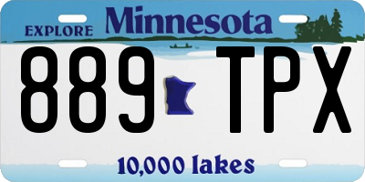 MN license plate 889TPX