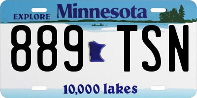 MN license plate 889TSN