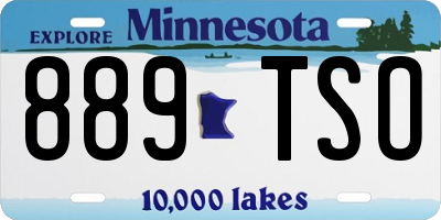 MN license plate 889TSO