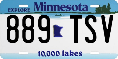 MN license plate 889TSV