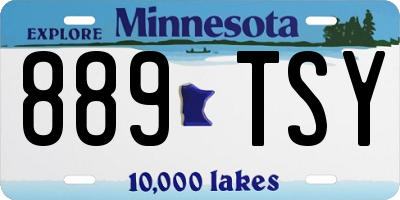 MN license plate 889TSY