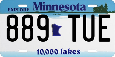 MN license plate 889TUE