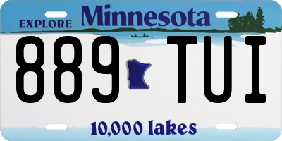 MN license plate 889TUI