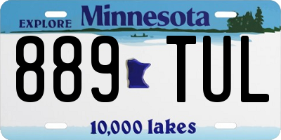 MN license plate 889TUL