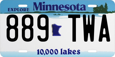 MN license plate 889TWA