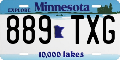 MN license plate 889TXG