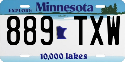 MN license plate 889TXW