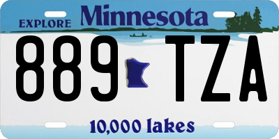 MN license plate 889TZA