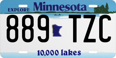 MN license plate 889TZC
