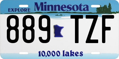 MN license plate 889TZF