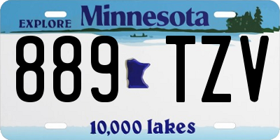 MN license plate 889TZV