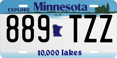 MN license plate 889TZZ