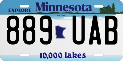 MN license plate 889UAB