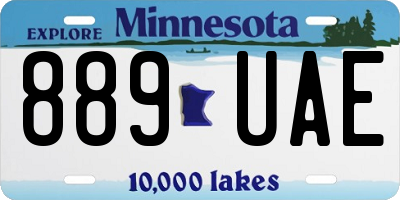 MN license plate 889UAE