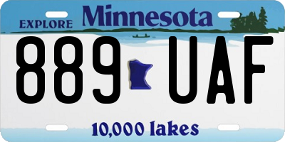 MN license plate 889UAF