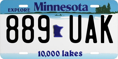 MN license plate 889UAK