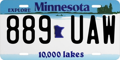 MN license plate 889UAW