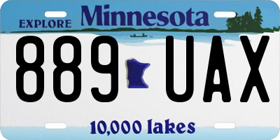MN license plate 889UAX