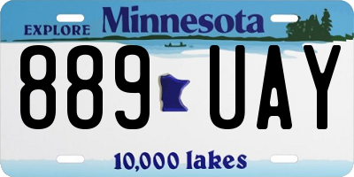 MN license plate 889UAY