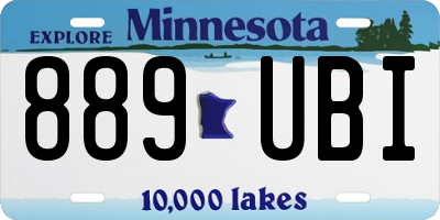 MN license plate 889UBI