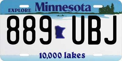 MN license plate 889UBJ
