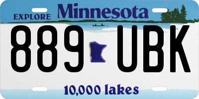 MN license plate 889UBK